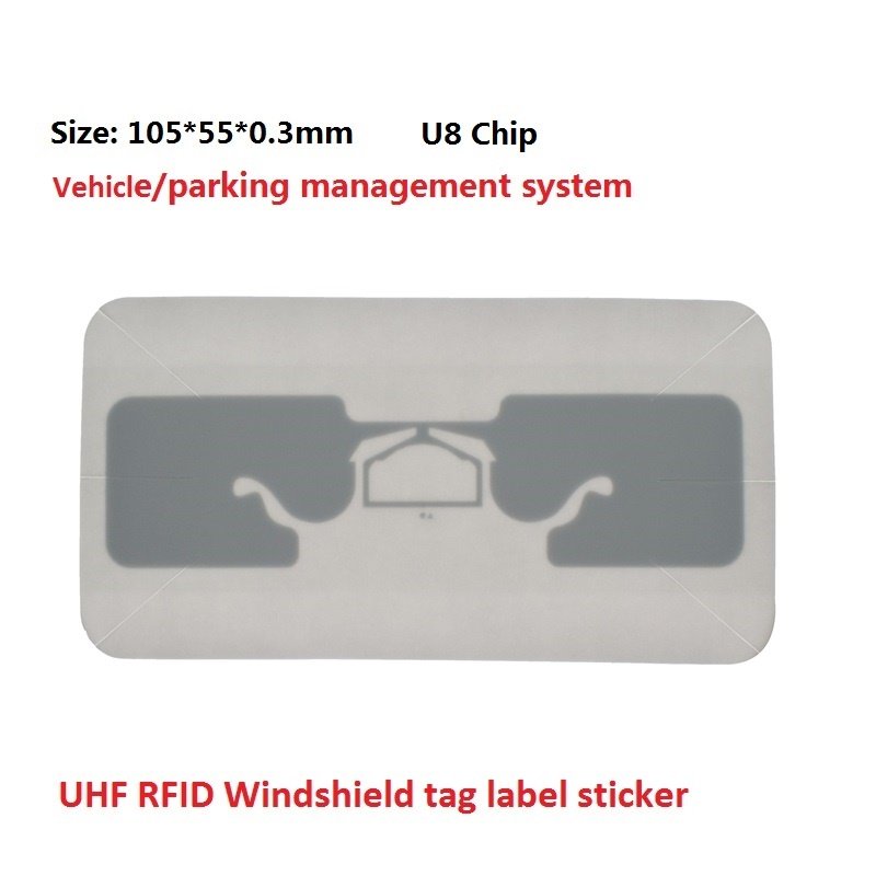 UVHF Vehicle Anti-Detachment Electronic Tag RFID Remote Reading PVC Windshield Vehicle Identification Card Sticker