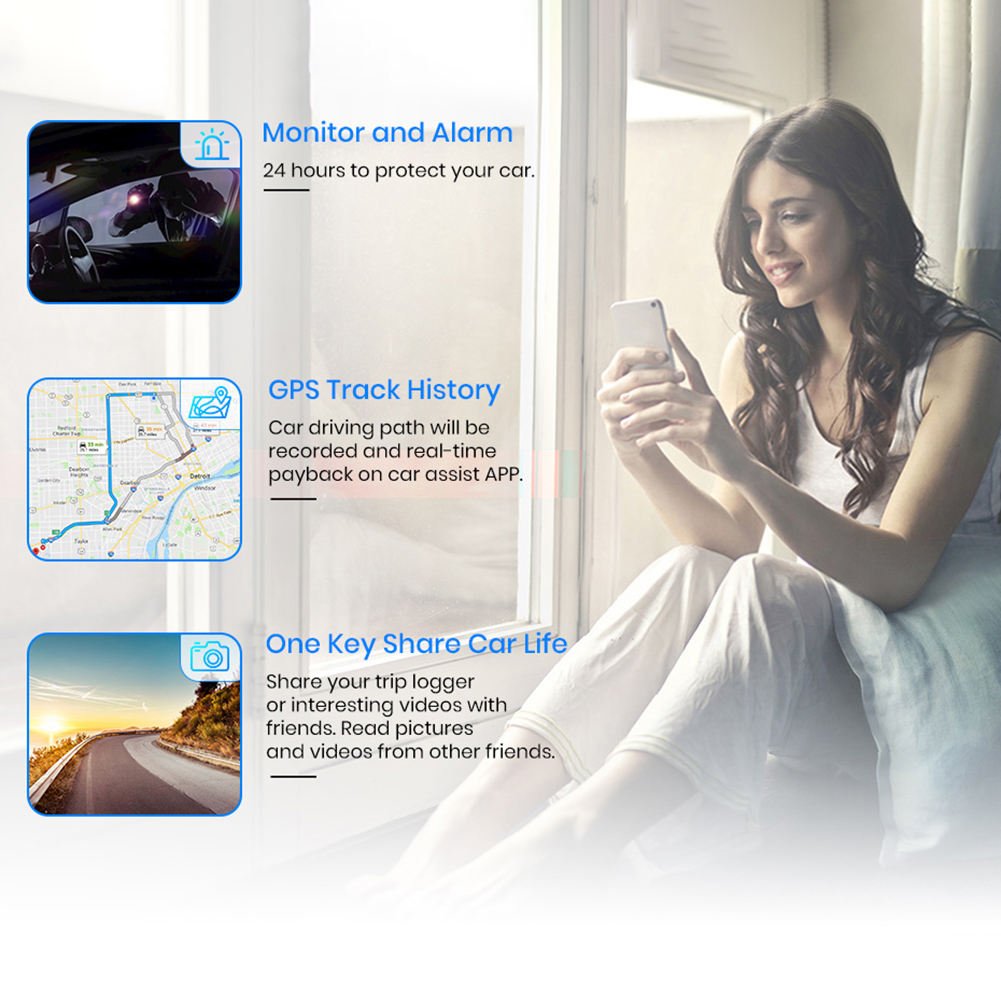 K18 Car DVR Logger Dashcam 4G WiFi GPS Enabled Dual Lens FHD 1080P Rearview Camera with LCD Display and IPS Screen Type
