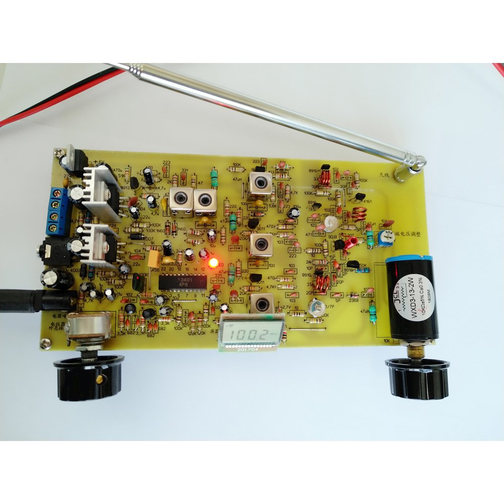 PACKBOX Discrete Components FM Stereo Radio LA3401 Decoding TDA2030A Stereo Power Amplifier With Frequency Display