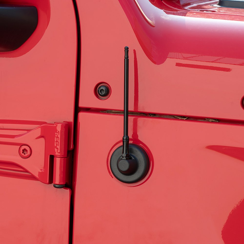 Cartaoo Parts 17CM Black Metal Flexible Car Decoration Antenna for Jeep Wrangler JK JL 07-19