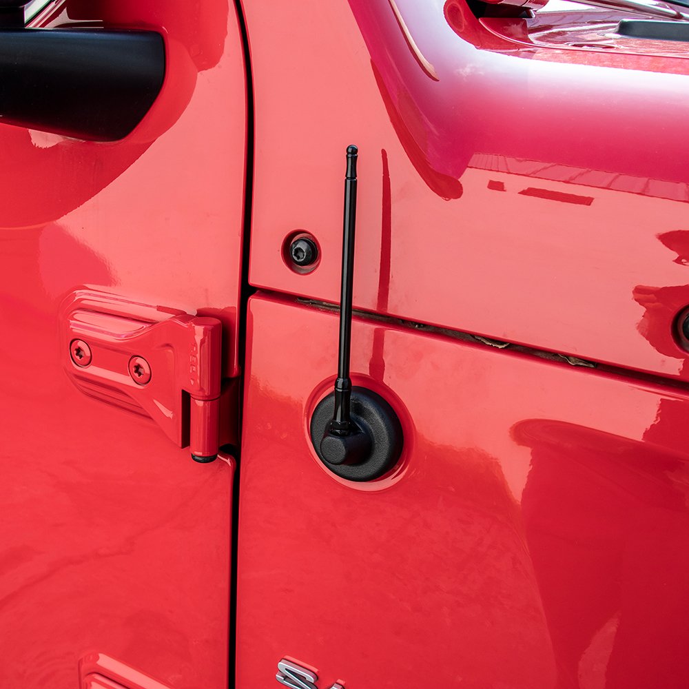 Cartaoo Parts 17CM Black Metal Flexible Car Decoration Antenna for Jeep Wrangler JK JL 07-19
