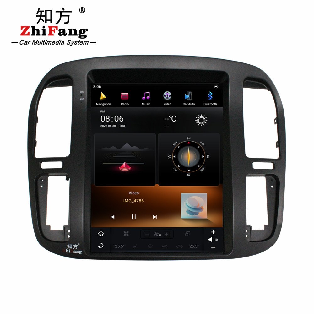 Zhifang Tesla Style Carplay Android 11.0 8+128GB for Toyota Land Cruiser LC100 1998-2002 Radio Car Stereo DVD