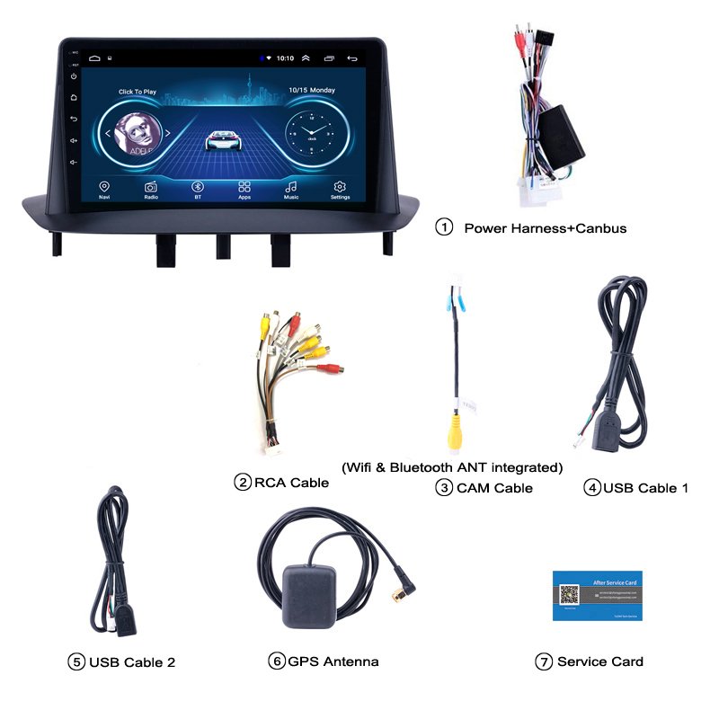 GPS Car Radio 9 Inch Android 10 HD Touchscreen for Renault Megane 3 2009 2010 2011 2012 2013 2014(8daf3568)