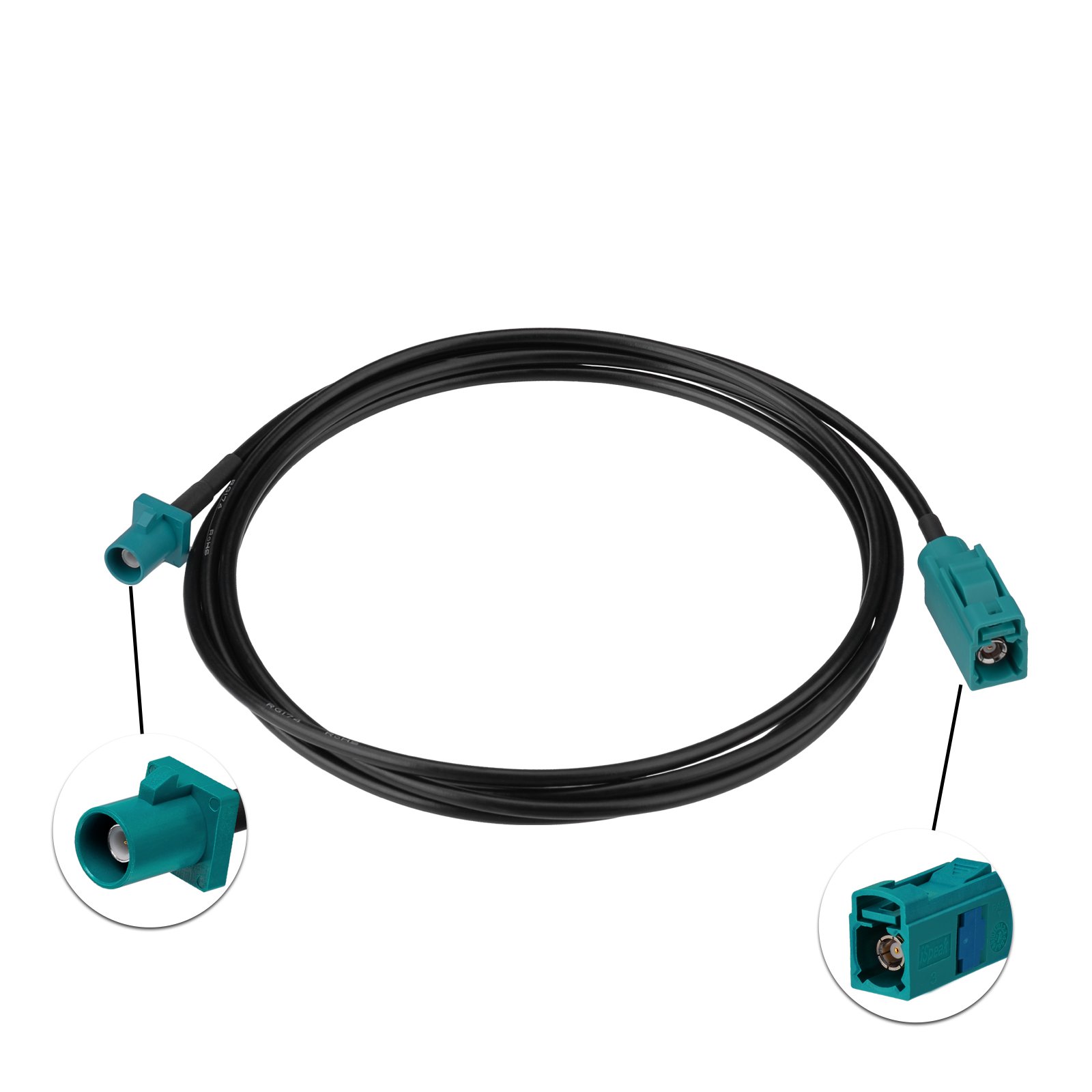 Superbat Fakra Z Female to Male Vehicle Antenna Adapter Cable 150cm for Car Stereo Android Head Unit GPS Navigation