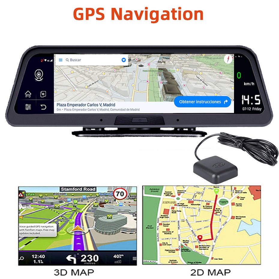 Firstscene V-27A 10" Car Rearview Mirror 4G Android 8.1 Dash Cam GPS Navigation ADAS FHD 1080P Video Camera Recorder Remote View