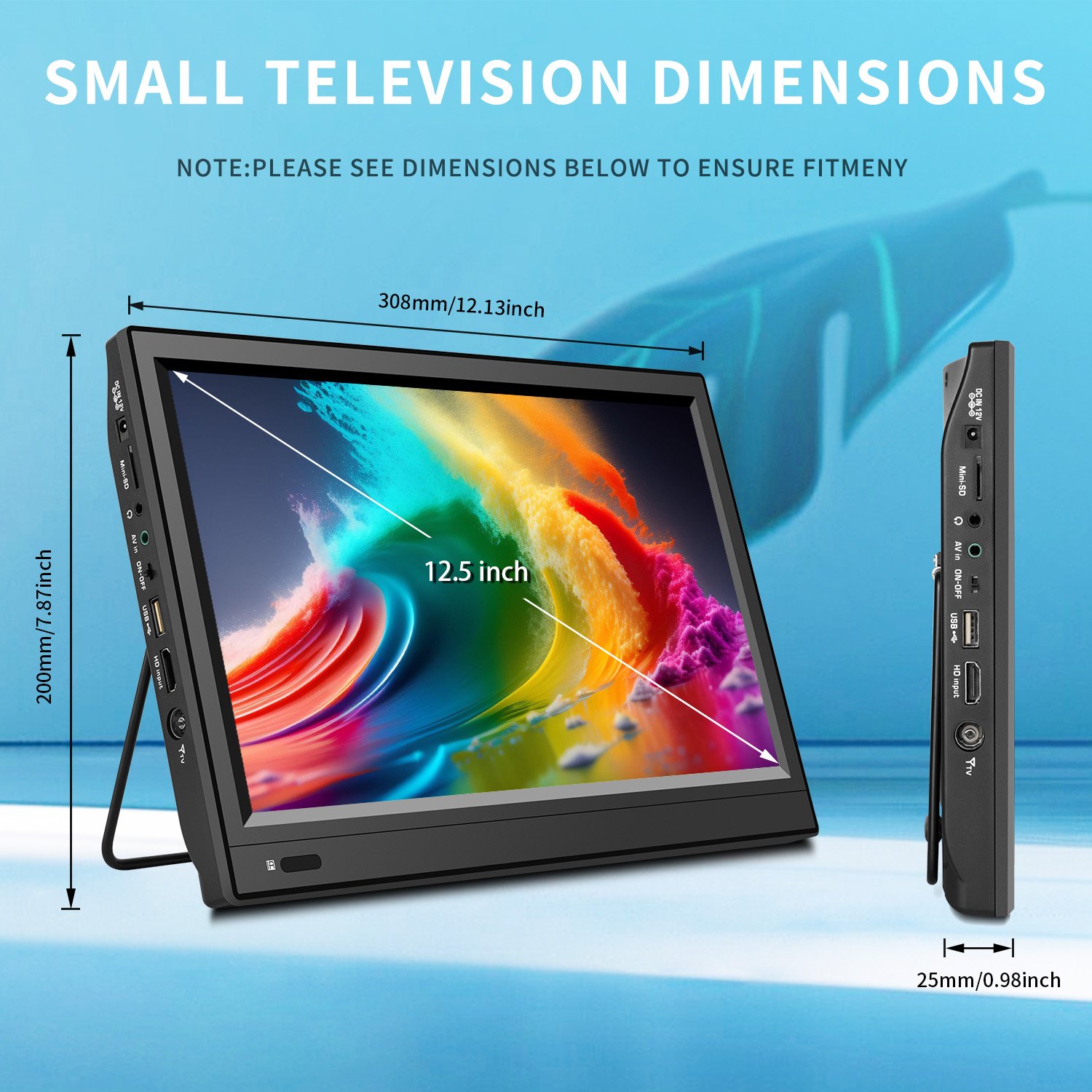 2024 Hot Sell Mini Pocket TV Portable Digital Fashion Lcd Screen Video Rechargeable Battery Digital TV