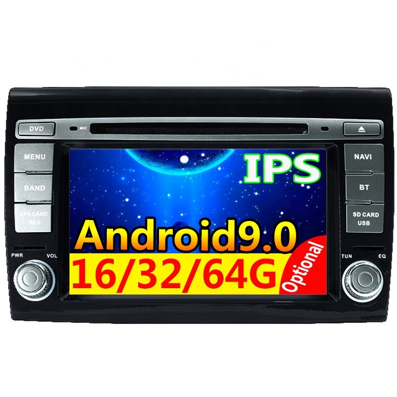 4G 64GB IPS DSP 2 Din Android 9.0 Car DVD Multimedia Player for Fiat/Bravo 2007 2008 2009 2010 2011 2012 GPS Navigation Radio Bt