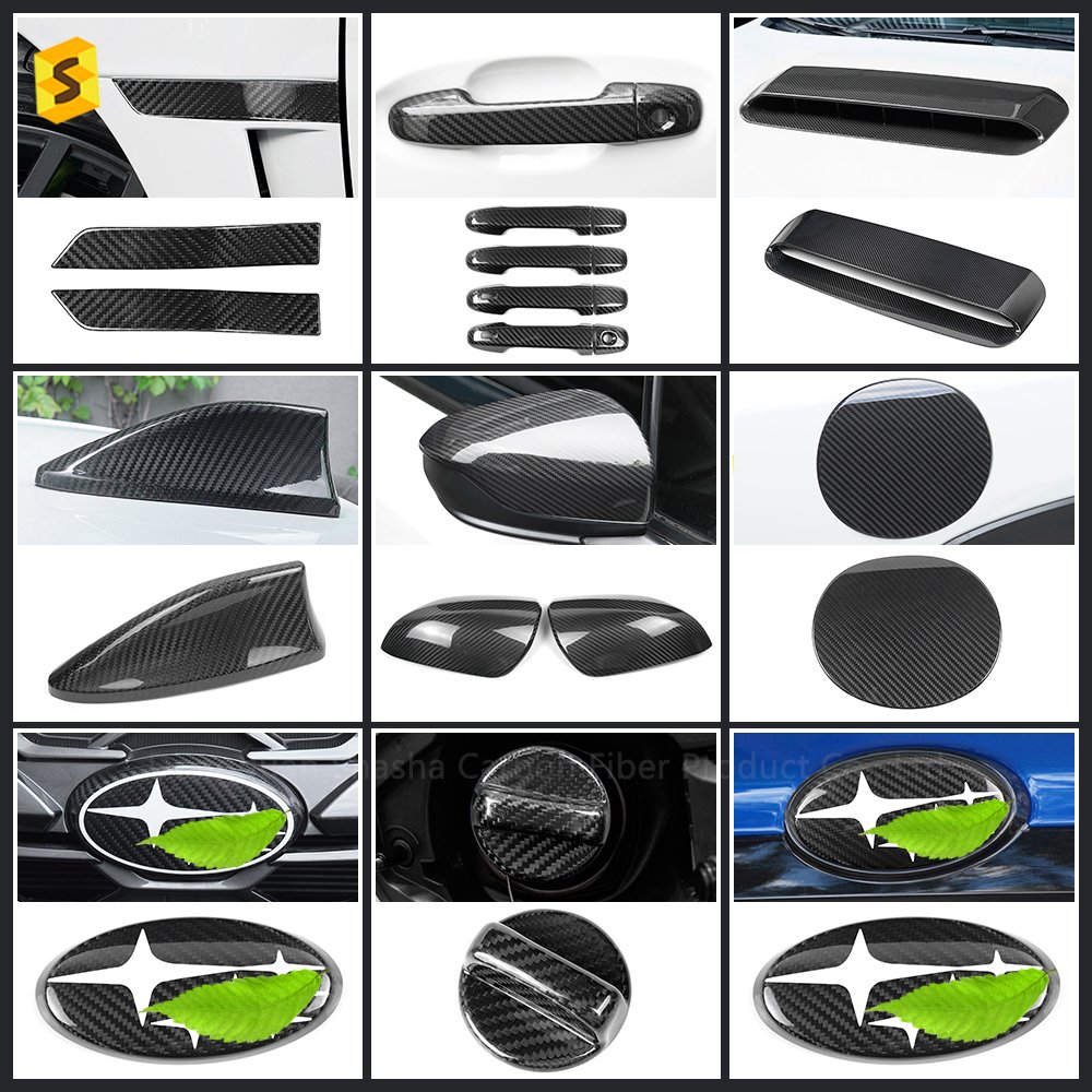 Shasha Carbon Wholesale Exterior Accessories for Subaru WRX CVT 2023 Real Carbon Car Kits Rearview Mirror Radio Antenna Cover