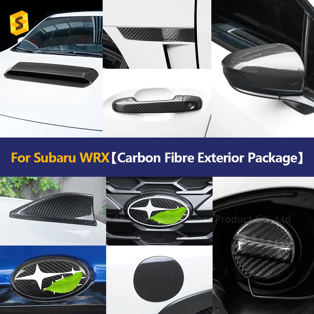 Shasha Carbon Wholesale Exterior Accessories for Subaru WRX CVT 2023 Real Carbon Car Kits Rearview Mirror Radio Antenna Cover