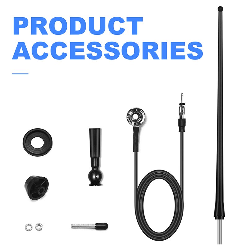 Marine Radio Car Black Rubber Antenna Antenna Waterproof Flexible Marine FM AM Modulators for Car Yacht Tractor ATV UTV RV