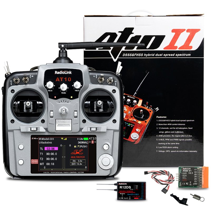 Factory RadioLink USB Upgrade 12 Channels 4000M Range RC Transmitter for Car Boat Alarm AT10II Radio PWM/SBUS/PPM Signal Output