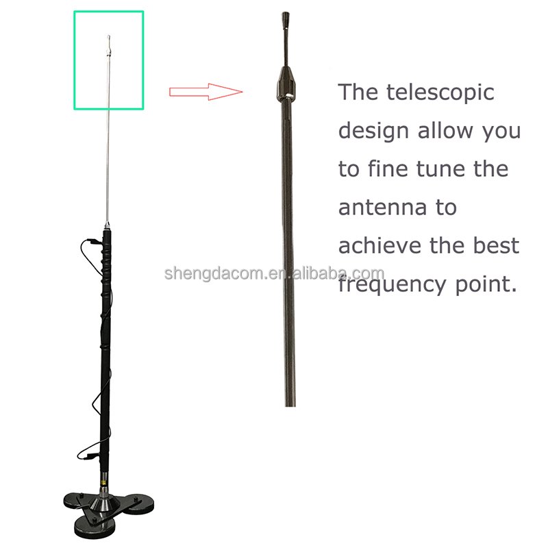 3-50 MHz HF Antenna Detachable high power wideband mobile radio antenna for car communication