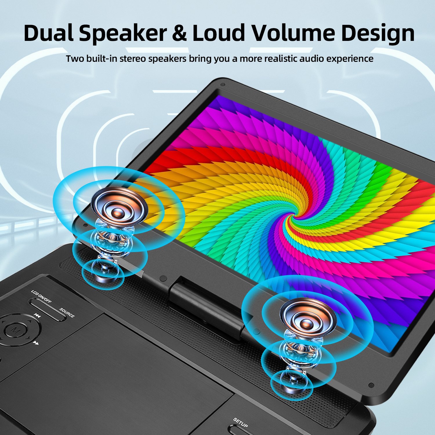 14.0 Inch Portable DVD With Battery and HD Input Digital Support ATSC/ISDB-T/DVB-T2 Portable TV
