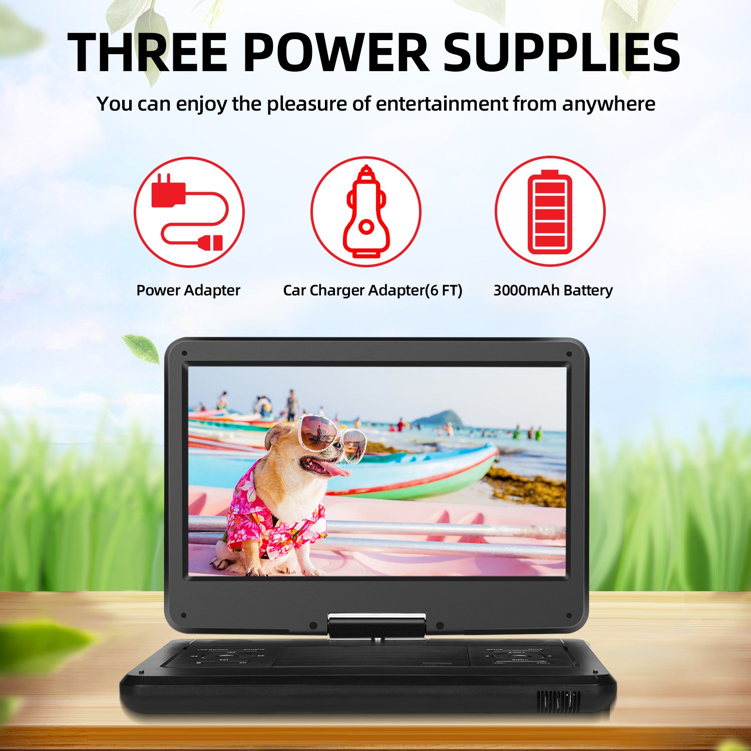 14.0 Inch Portable DVD With Battery and HD Input Digital Support ATSC/ISDB-T/DVB-T2 Portable TV