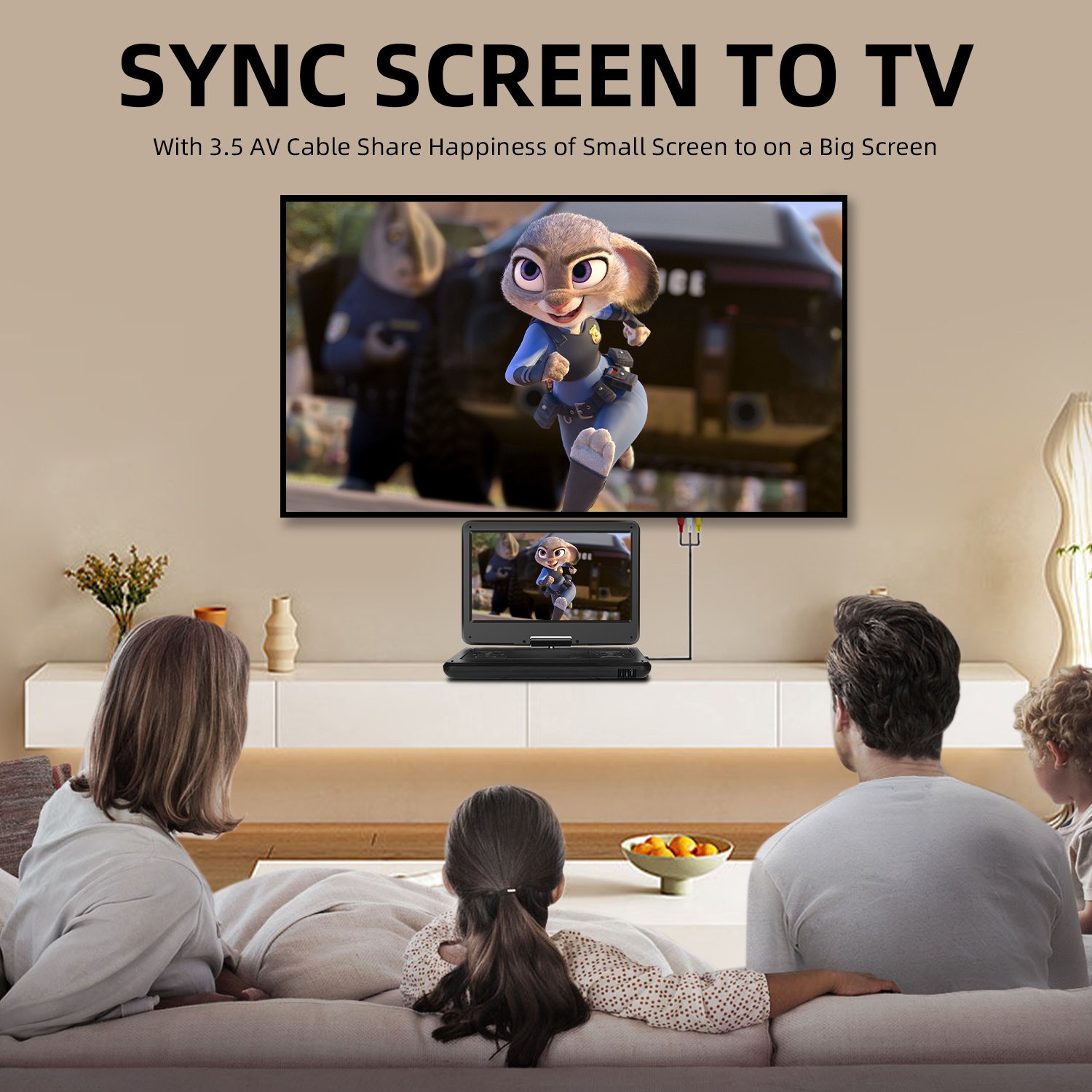 14.0 Inch Portable DVD With Battery and HD Input Digital Support ATSC/ISDB-T/DVB-T2 Portable TV