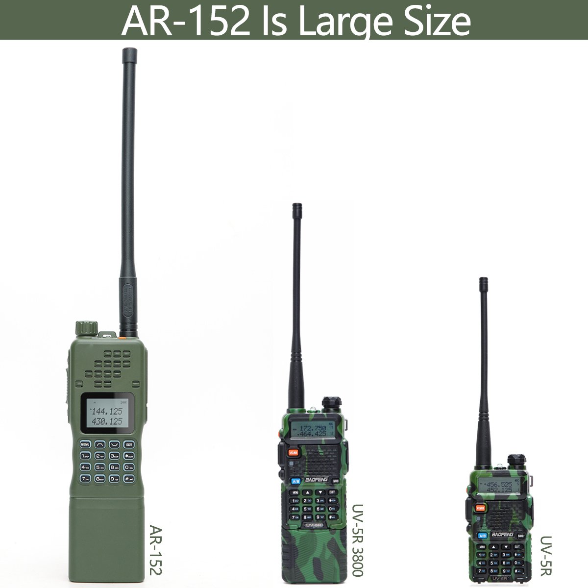 Baofeng AR-152 Walkie Talkie Dual Band 136-174/400-520MHz Ham Radio 15W Powerful 12000mAh Tactical Game an /PRC-152 Radio
