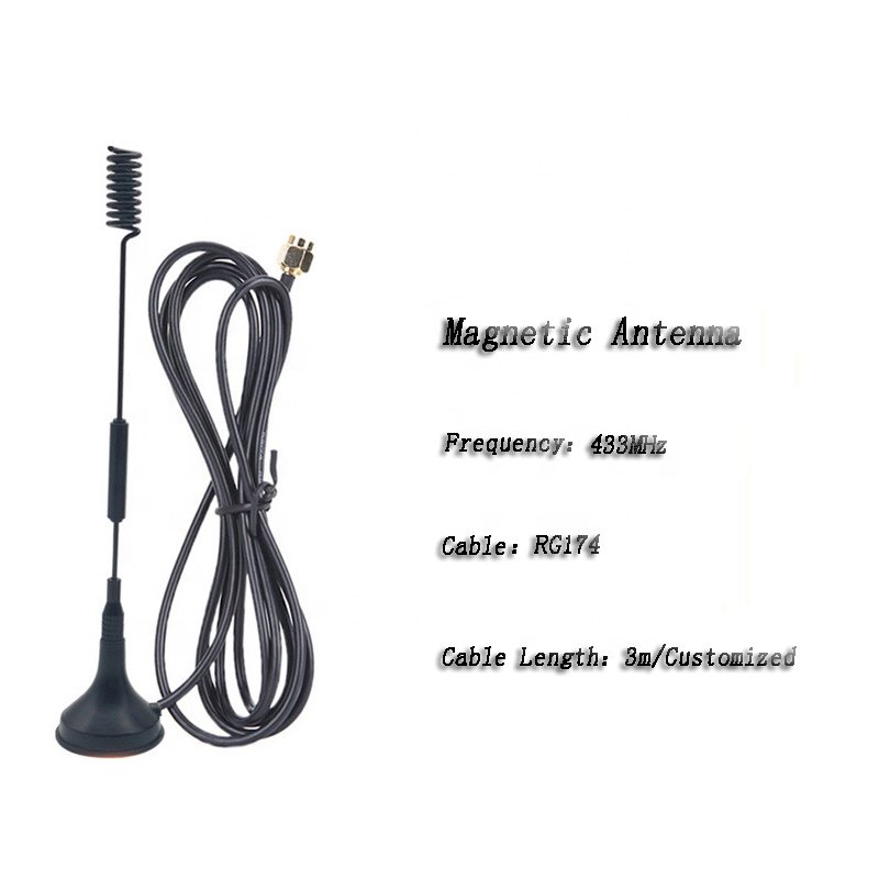 433MHz Adhesive Antenna Wireless Communication Spring Sucker Magnetic Antenna Support 2G GSM 3G 4G 5G