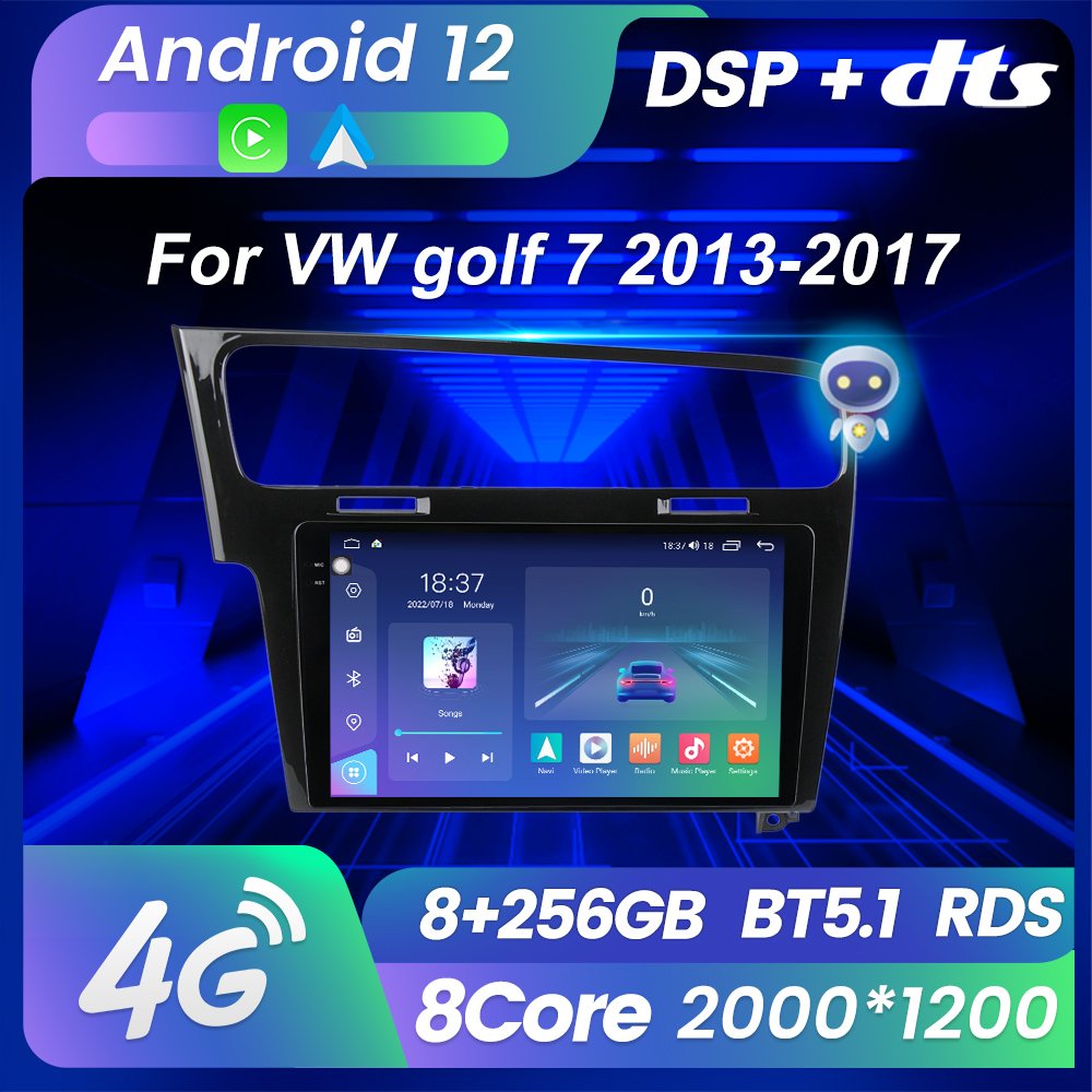 M6 PRO Android 12 2K QLED Screen Car Audio Center Screen System for VW Golf 7 2013-2017 Car-play+auto DSP RDS