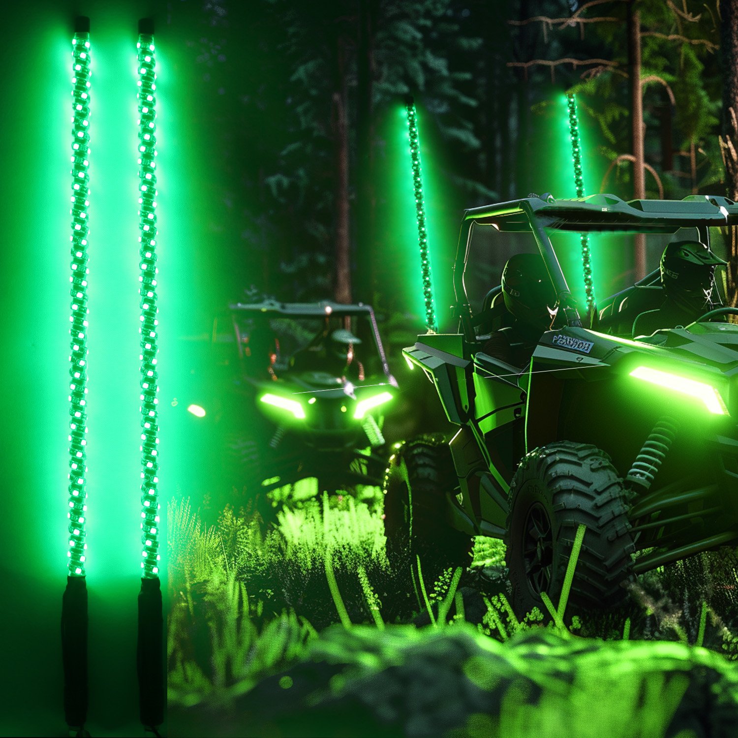 Flexible 360 Degree Chase Antena Rgb ATV/UTV Truck LED Safety Lighted Antenna Led Whip Lights Retrofit for Dune Buggy