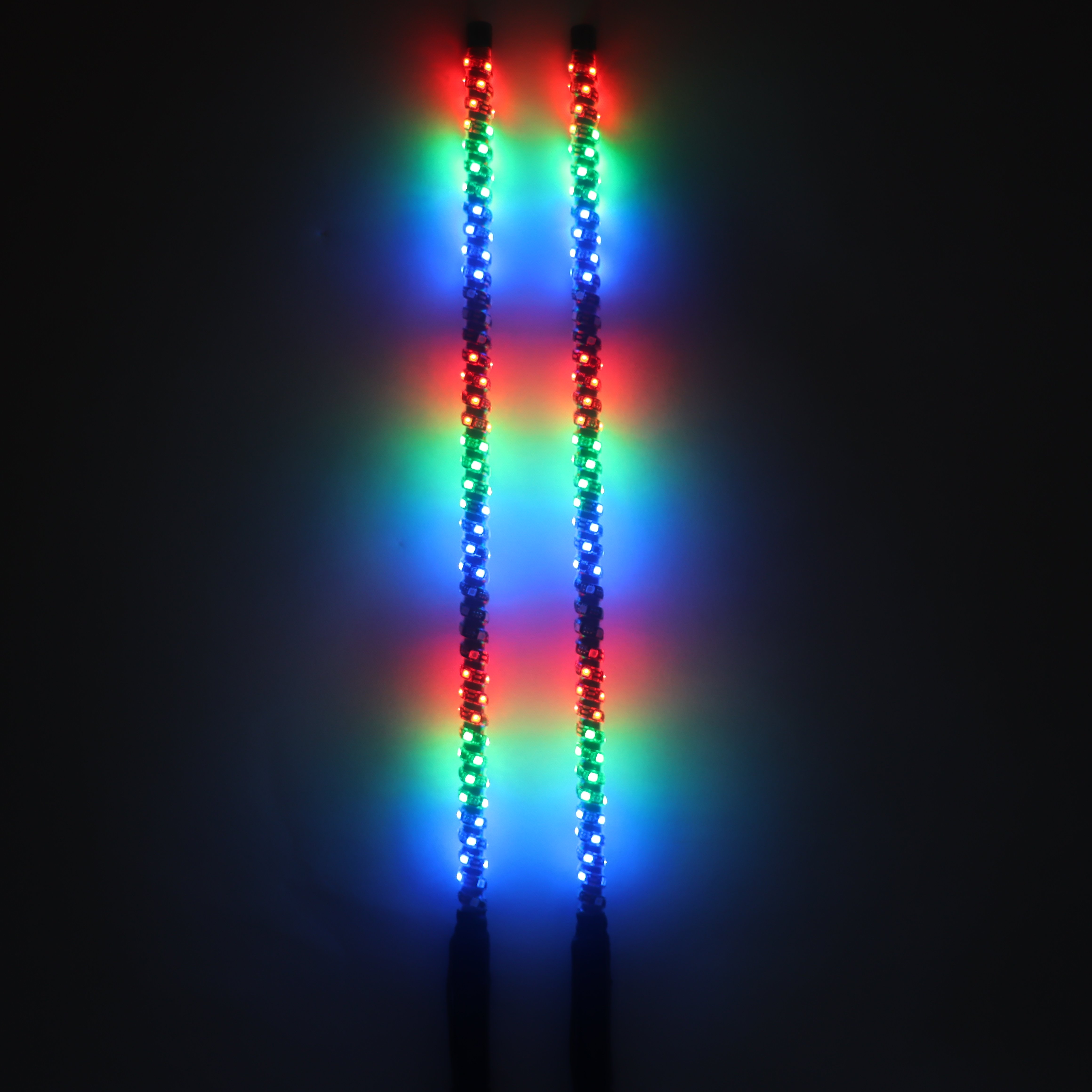 Flexible 360 Degree Chase Antena Rgb ATV/UTV Truck LED Safety Lighted Antenna Led Whip Lights Retrofit for Dune Buggy