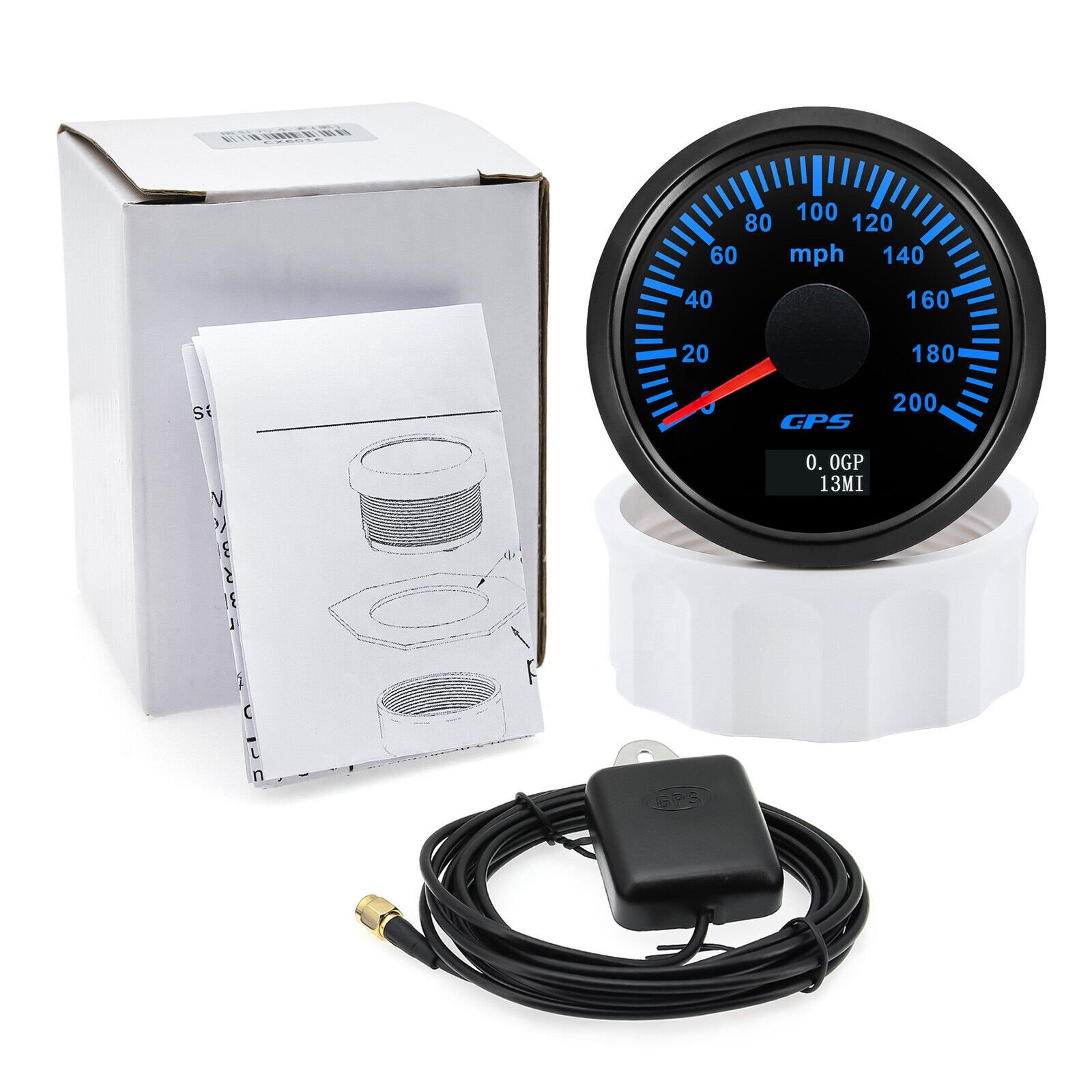 85mm Electrical Speedometer Gauge With Odometer for Car Auto Automobile Truck With GPS Antenna