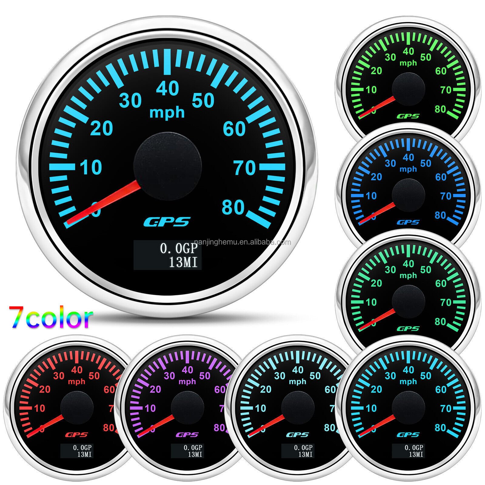85mm Electrical Speedometer Gauge With Odometer for Car Auto Automobile Truck With GPS Antenna