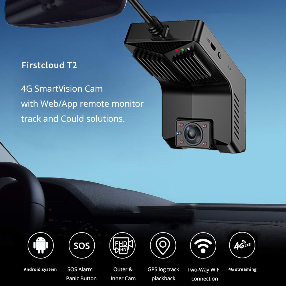 4g Mini Dashcam with the Dms Adas Fit Cmsv6 for Fleet Management Night Vision Cabin Camera with 4g Live Video Check