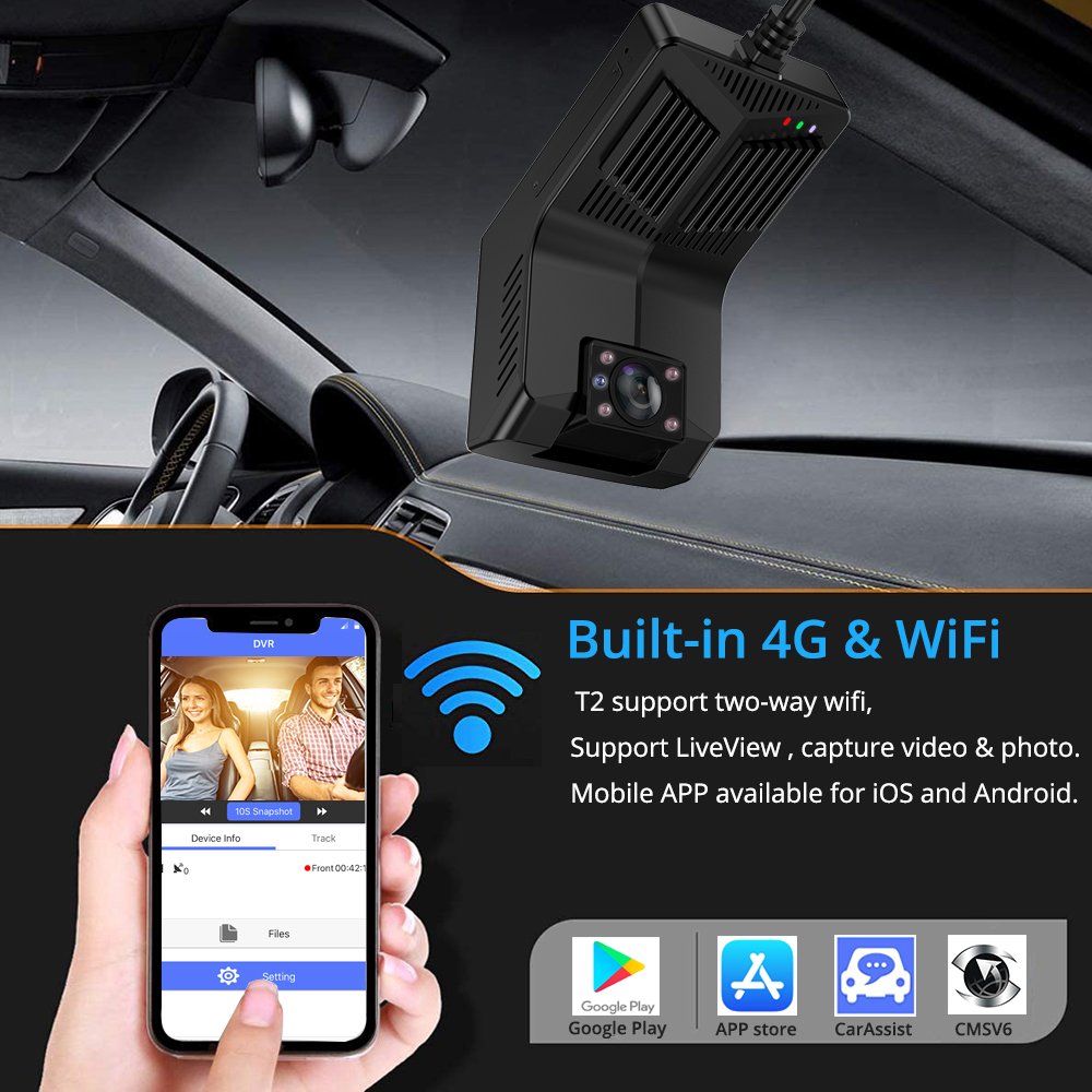 4g Mini Dashcam with the Dms Adas Fit Cmsv6 for Fleet Management Night Vision Cabin Camera with 4g Live Video Check