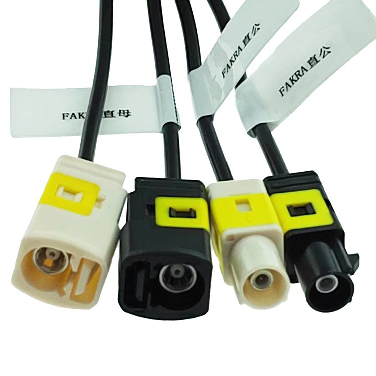 Hot Selling Original Rosenberger 4pin Mini Fakra Female Green To Fakra Male&Female*4 Green Black Car Wireless Signal Cable 300mm