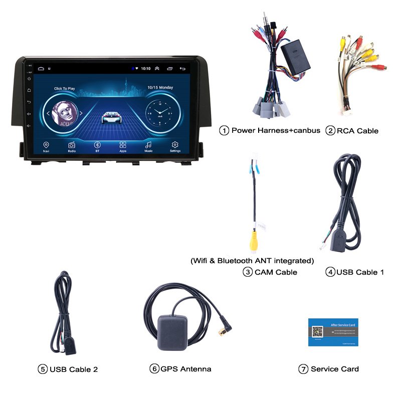 Android 10 for HONDA CIVIC 2016 2017 2018 2019 Multimedia Stereo Car DVD Player Navigation GPS Radio(94333d89)