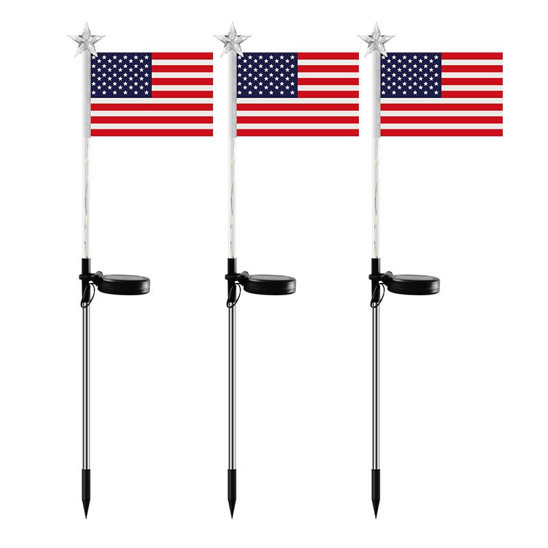 Flag Ground Lights Solar LED Park Lighting Outdoor Rain Decoration Landscape Atmosphere Lawn Lights