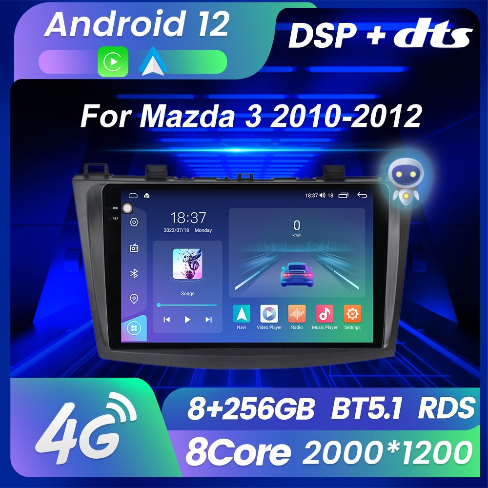 M6 PRO Android 12 2K QLED Car Radio Accessories for Mazda 3 2010-2012 Voice Control DSP GPS BT Car Electronics Radio