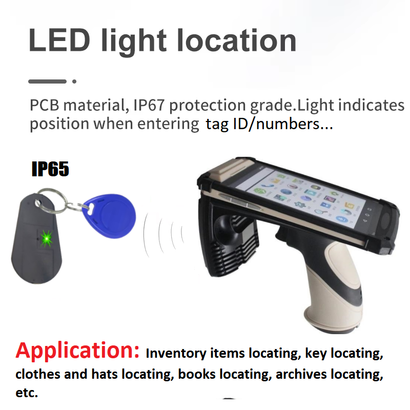 UHF RFID Tag Passive LED Light RFID LED Tag UHF 860-960MHz 0-4M for Keychain Keyfobs Locating Book Vehicle Personal Access