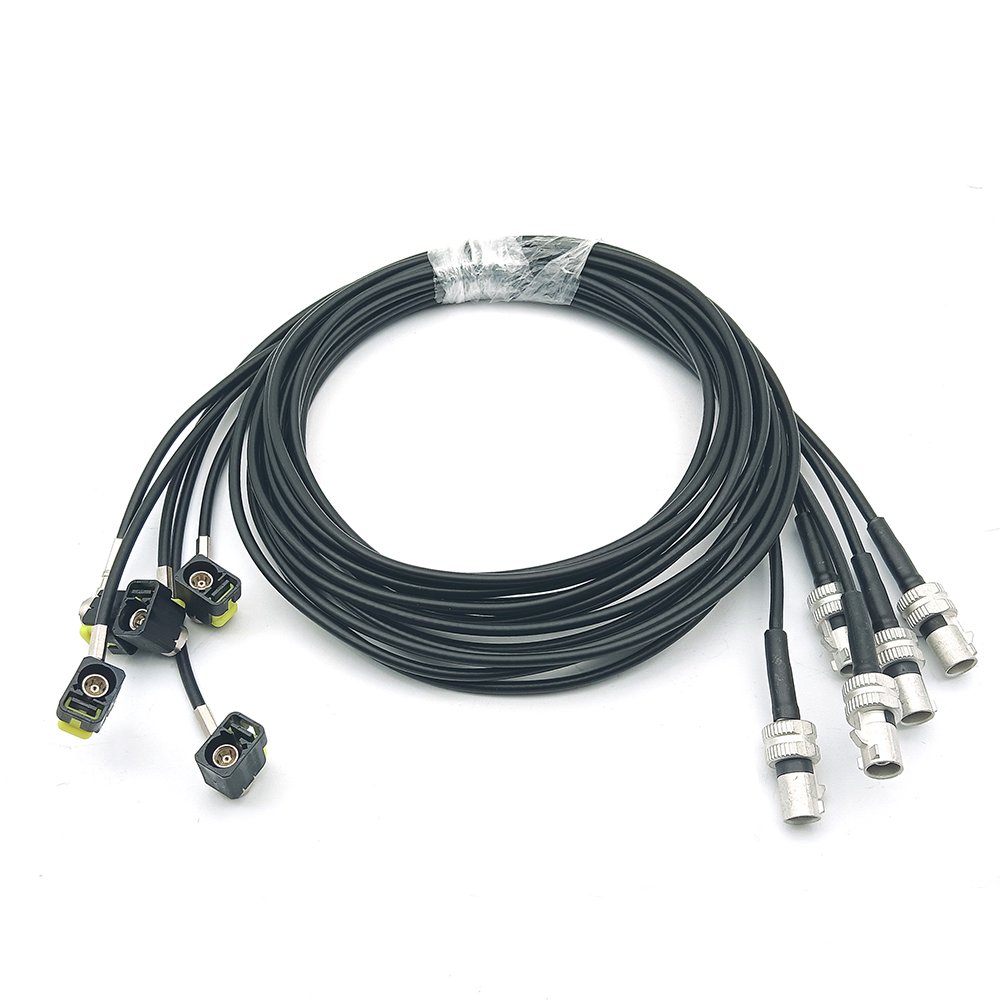 Right Angle Fakra A Female to Waterproof Metal Fakra A Male Car GPS Radio Antenna Extension Cable