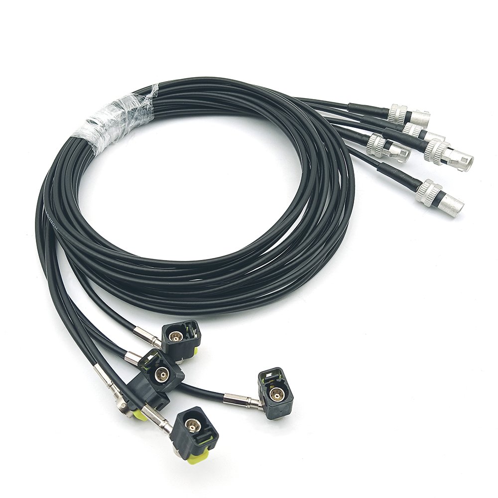 Right Angle Fakra A Female to Waterproof Metal Fakra A Male Car GPS Radio Antenna Extension Cable