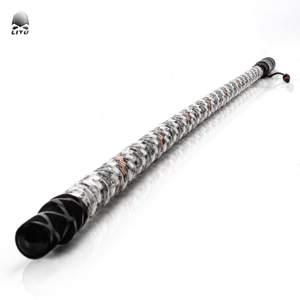 Remote Control 2ft Pair Whip RGB LED Lighted Antenna Light Whip Flag Pole for ATV UTV RZR Off Road Buggy