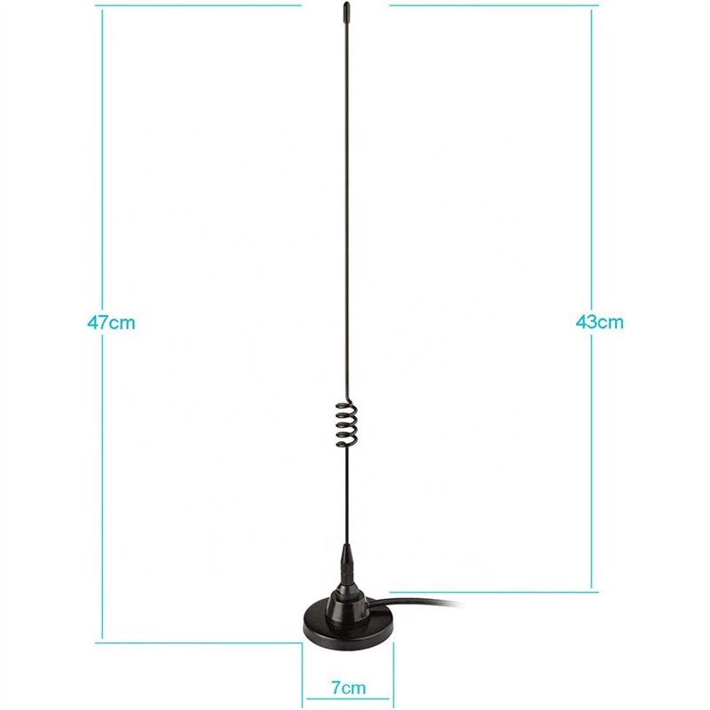 VHF UHF 136-174MHz 400-520MHz Magnetic Base Antenna Ham Radio Vehicle Car Mobile Radio Antenna Long Range Car Radio Antenna