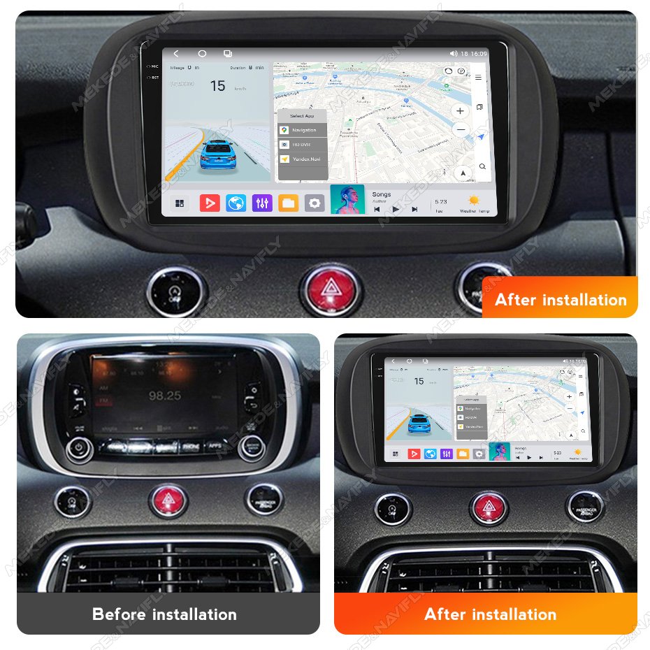 M6 PRO 2K QLED Screen Android Car Multimedia System for Fiat 500X 2014-2020 Voice Control Car Radio Set