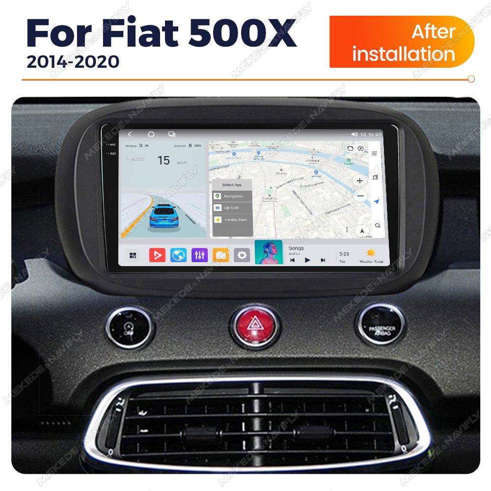 M6 PRO 2K QLED Screen Android Car Multimedia System for Fiat 500X 2014-2020 Voice Control Car Radio Set