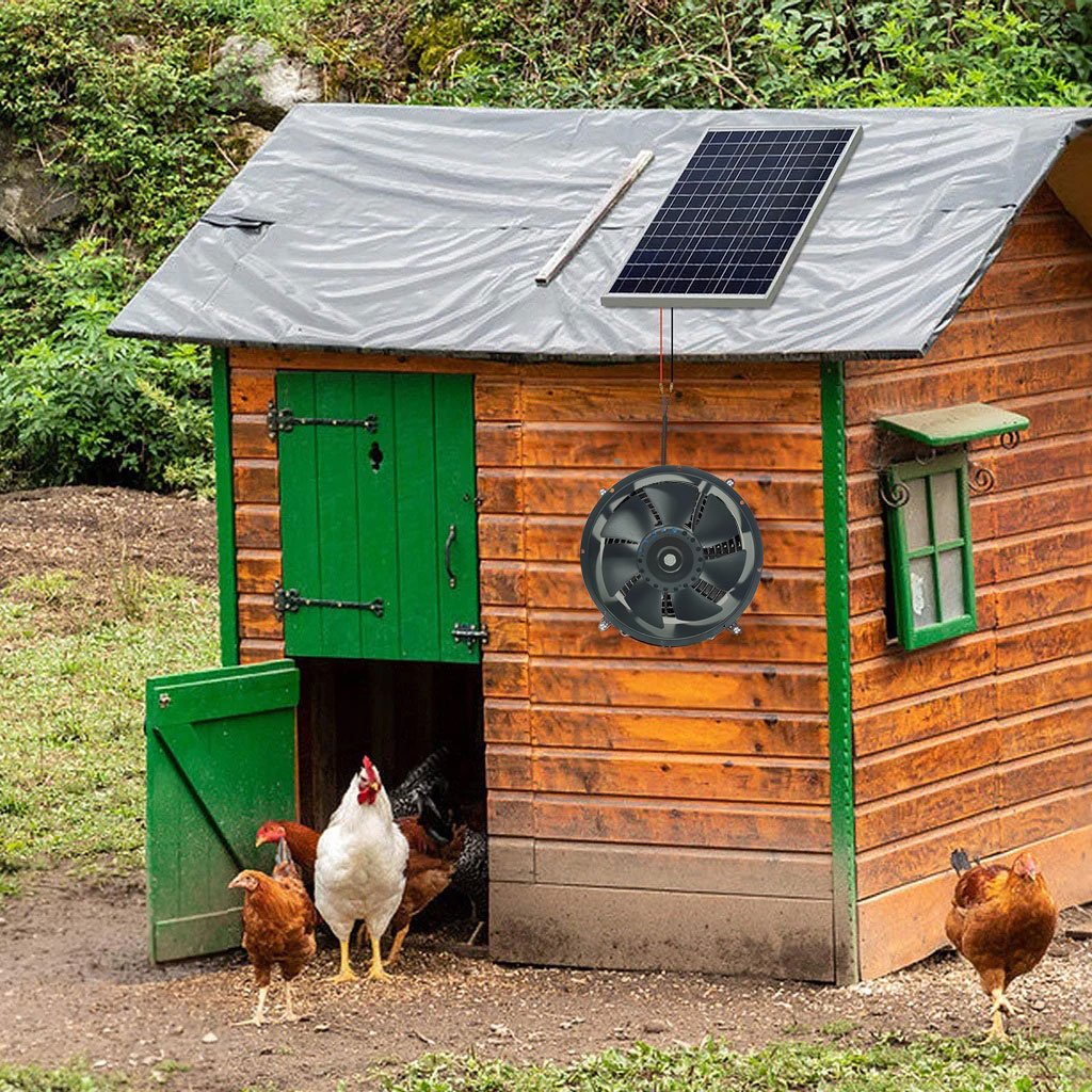 12inch Solar Fan with Panel for Egg Incubators and Poultry Egg Incubators Greenhouses Pet Products
