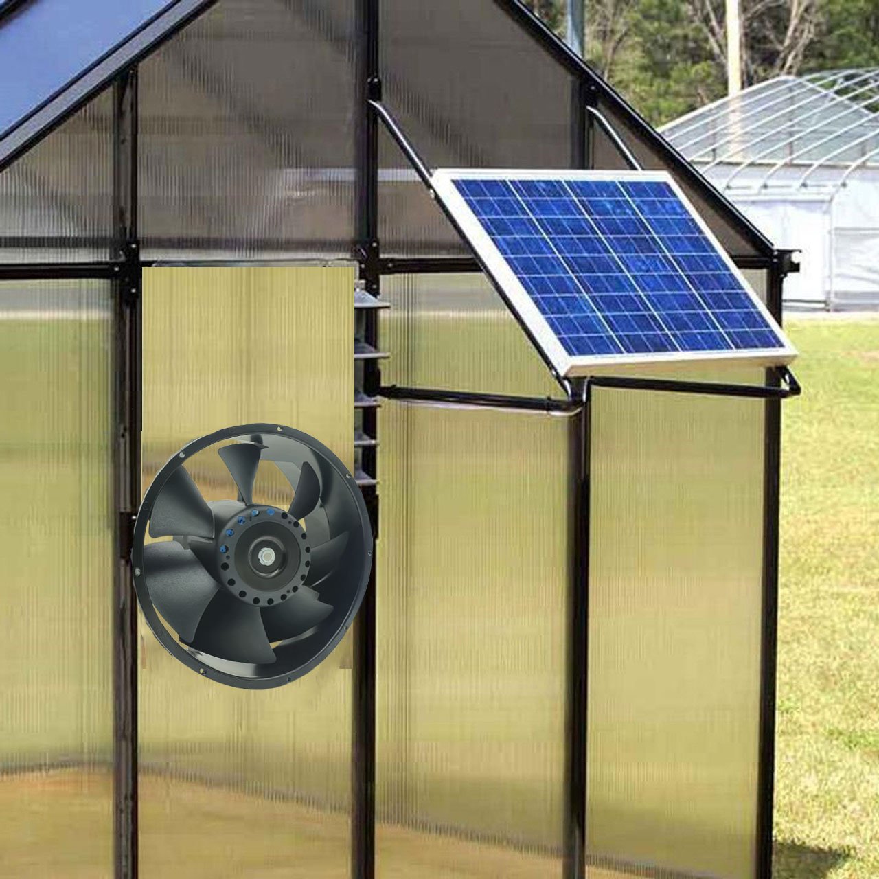 12inch Solar Fan with Panel for Egg Incubators and Poultry Egg Incubators Greenhouses Pet Products