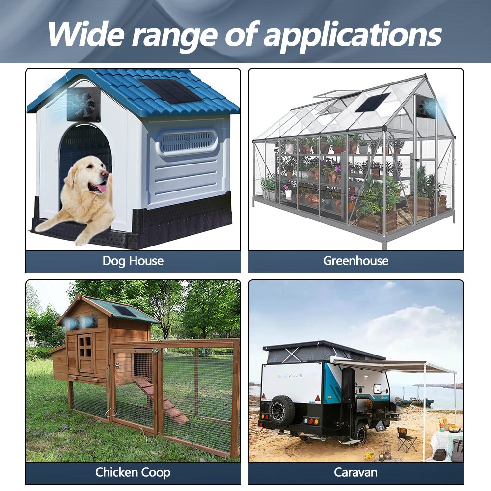 12inch Solar Fan with Panel for Egg Incubators and Poultry Egg Incubators Greenhouses Pet Products