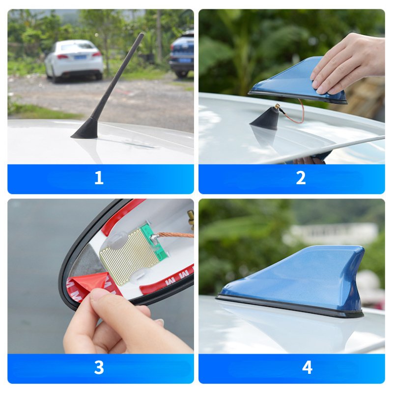 PUERXIN Universal FM Signal Auto Antenna 7 Color Amplifier Radio Aerials Roof Decorative Topper Car Shark Fin Antenna