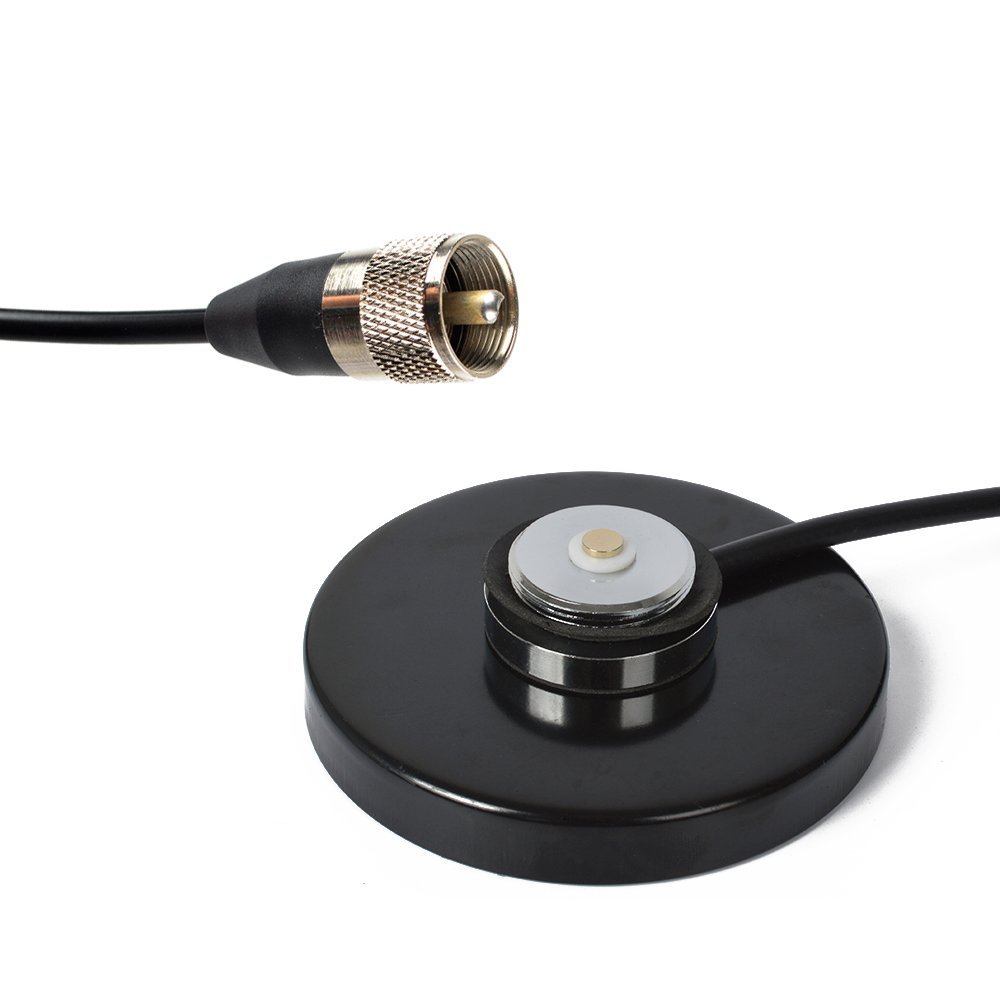 NMO Mount Magnetic Base for Car Bus Taxi Mobile Radio Antenna W/5M(16.4ft) RG58 Coaxial Cable PL-259 Plug