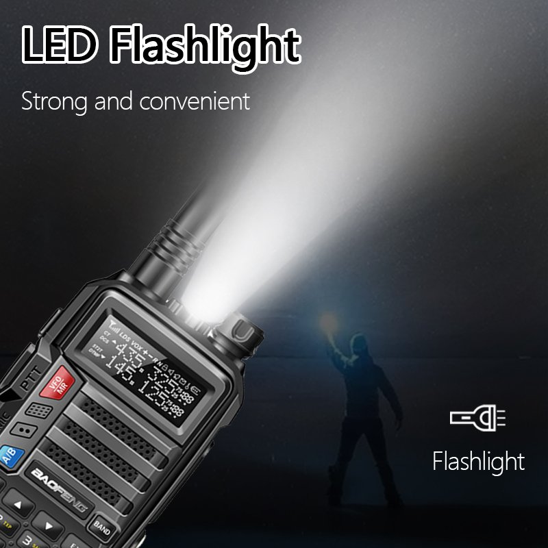 Baofeng UV-5R+plus 10W Powerful 30km Long Range Walkie Talkie Tri-power 10/5/1Watts CB Ham Portable Radio UV5R for Hunting UV-10