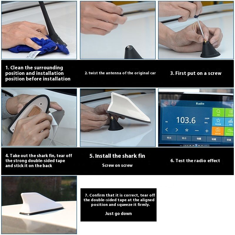 For Honda Fit's New Carbon Fiber Shark Fin Antenna Special Car Roof Modified with Radio Signal Enhancement