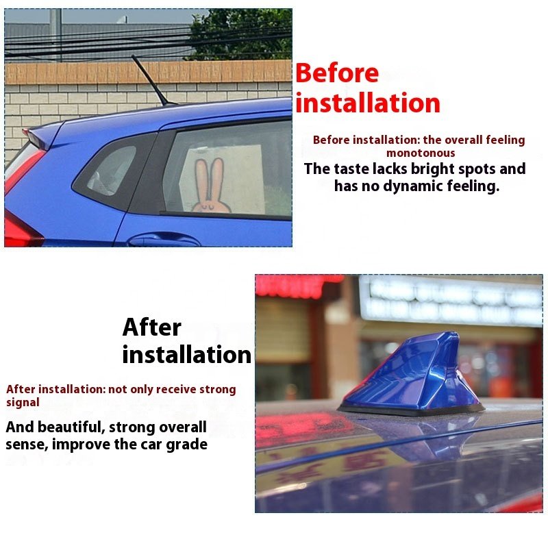 For Honda Fit's New Carbon Fiber Shark Fin Antenna Special Car Roof Modified with Radio Signal Enhancement