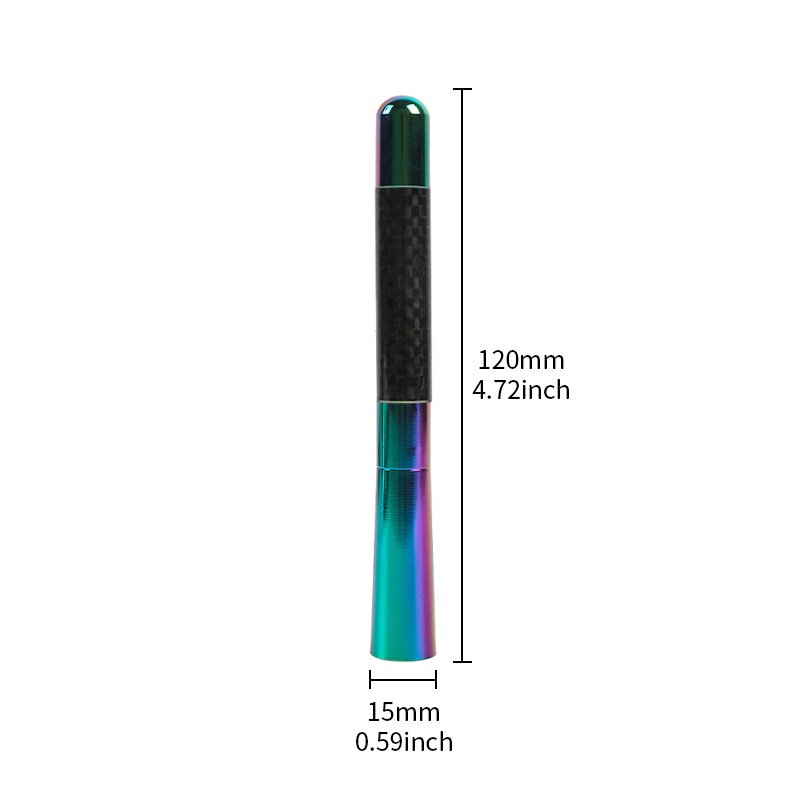 12cm car modified antenna aluminum and carbon fiber and colorful color matching five-color decoration kit