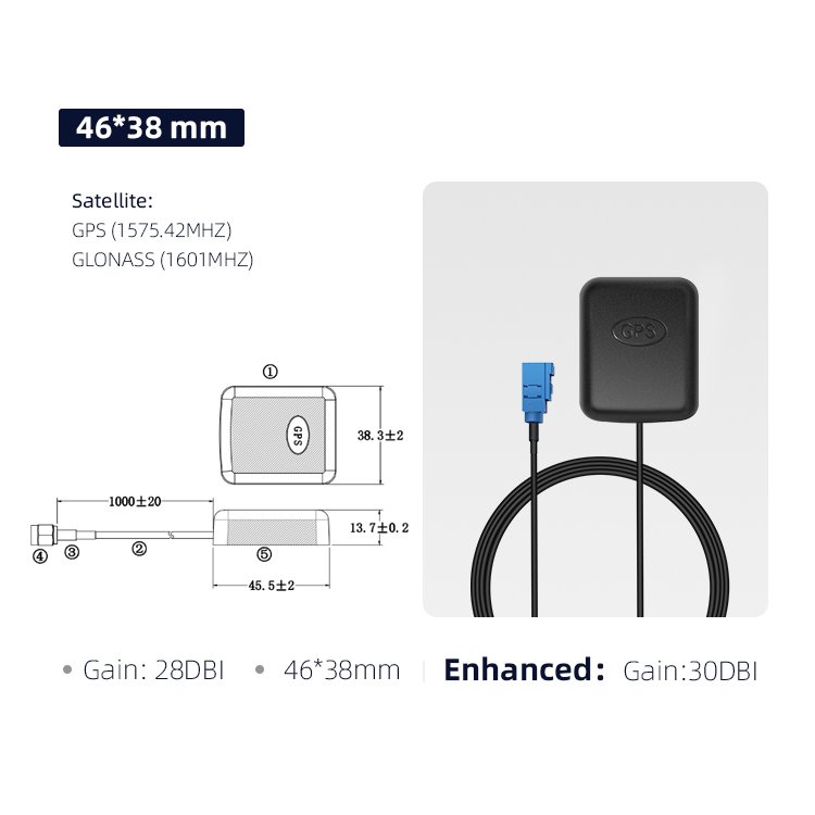 Car navigation positioning GPS/GLONASS active external antenna, satellite positioning GPS navigation antenna and SMA connector