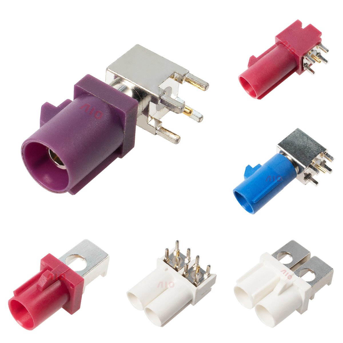 Car FM Antenna Connector Male Right Angle Fakra PCB Plug Connector Dual Plug Straight PCB Board Fakra Connector